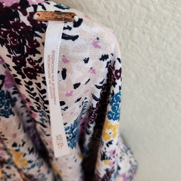 Free People Floral Cut out Boho Summer Dress XS - Picture 6 of 11